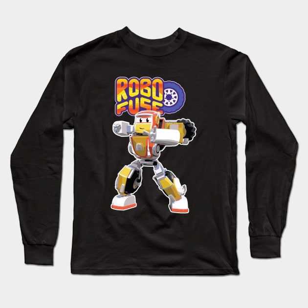 robofuse robot superhero car city robo Long Sleeve T-Shirt by cowtown_cowboy